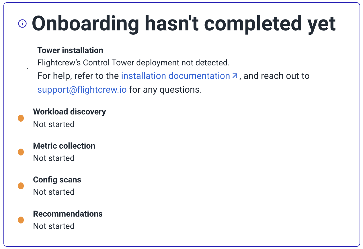 Flightcrew dashboard onboarding spinners